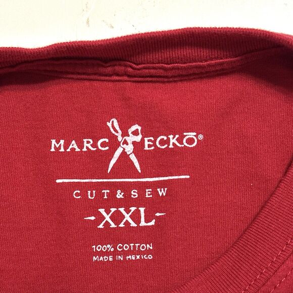 Marc Ecko Cut & Sew T-Shirt Men’s Size XXL Red Tiger 1972 Felt Print Vintage Y2K - Picture 6 of 8